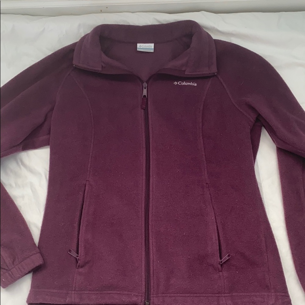 purple columbia zip up